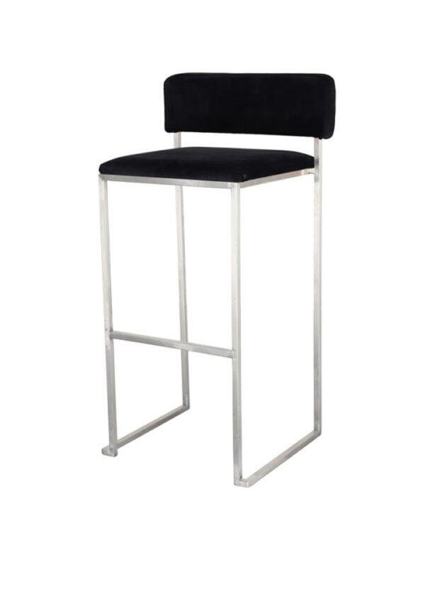 Barhocker Riva EDELSTAHL Samt schwarz