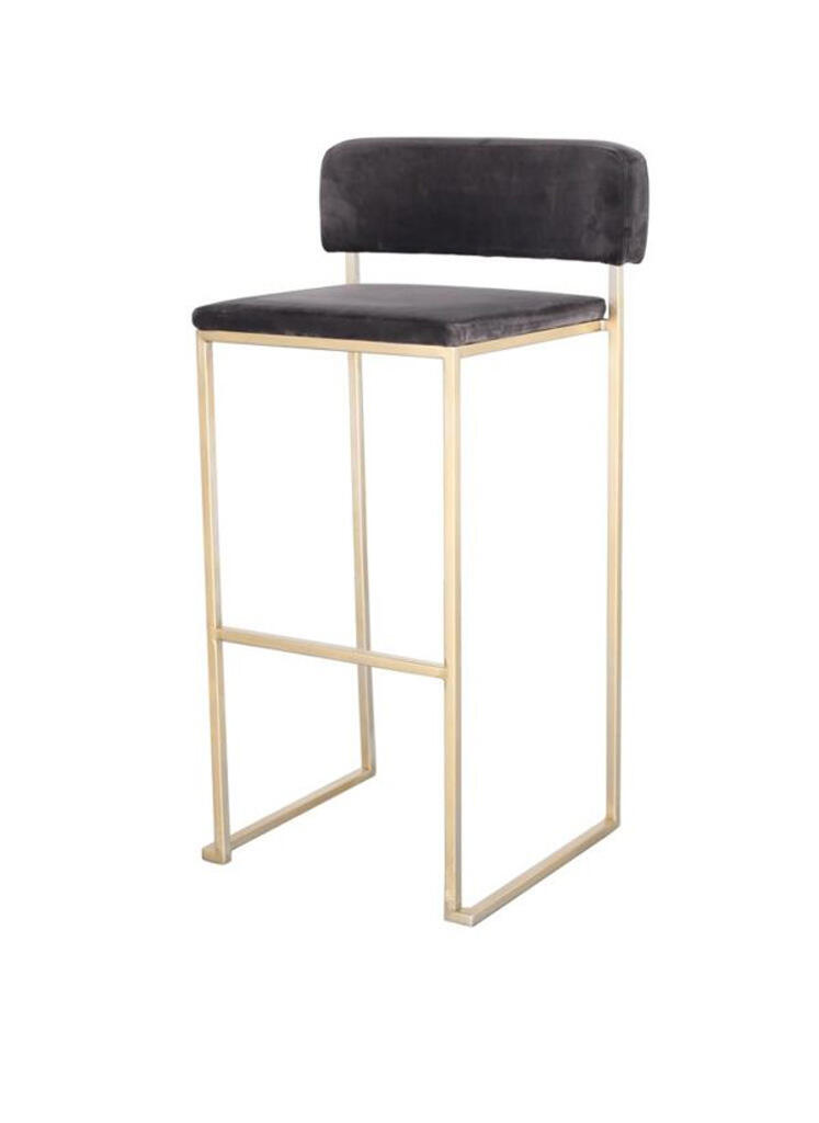 Barhocker Riva GOLD Samt grau