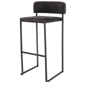 Barhocker Riva SCHWARZ Samt grau