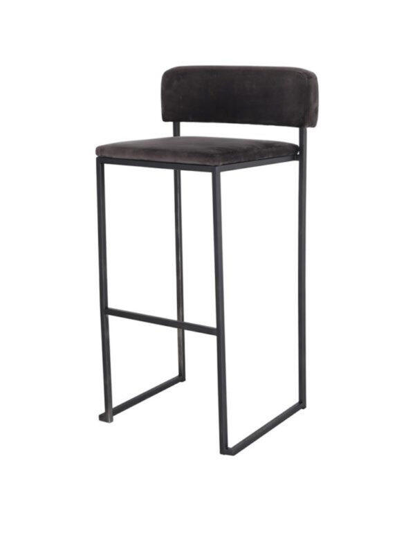 Barhocker Riva SCHWARZ Samt grau