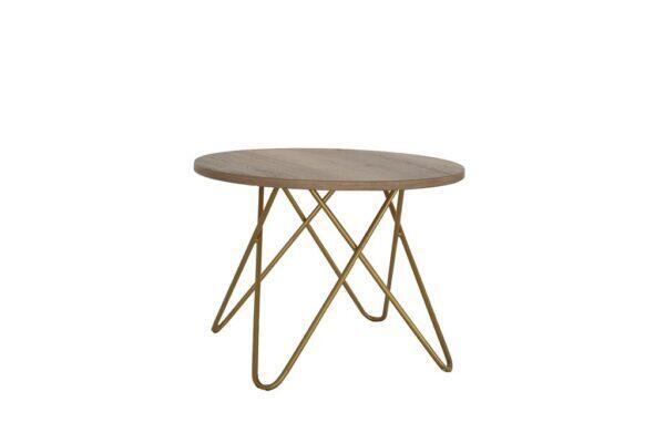 Beistelltisch Chloe GOLD Platte Eiche rund