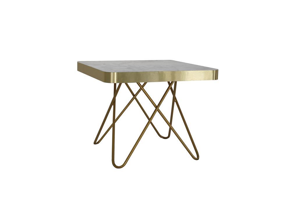 Beistelltisch Chloe GOLD Platte Marmor