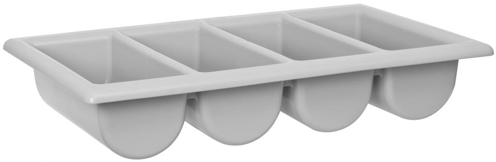 Besteckkasten grau, 4-Fächer