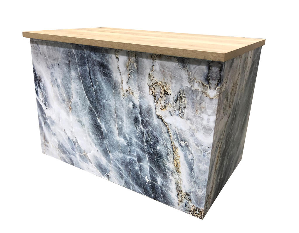 Buffetanlage Marmor BLAU Platte Eiche