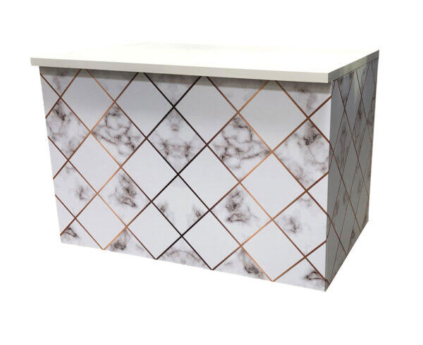 Buffetanlage Marmor WEIß-GOLD Platte weiß