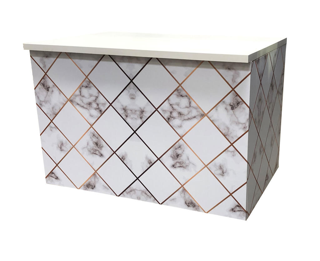 Buffetanlage Marmor WEIß-GOLD Platte weiß