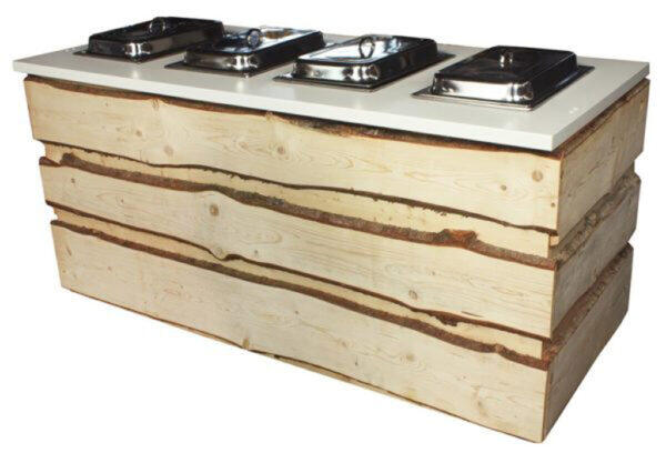 Buffetanlage Wooden Spirit, inkl. 4 Chafings, el. Betrieb