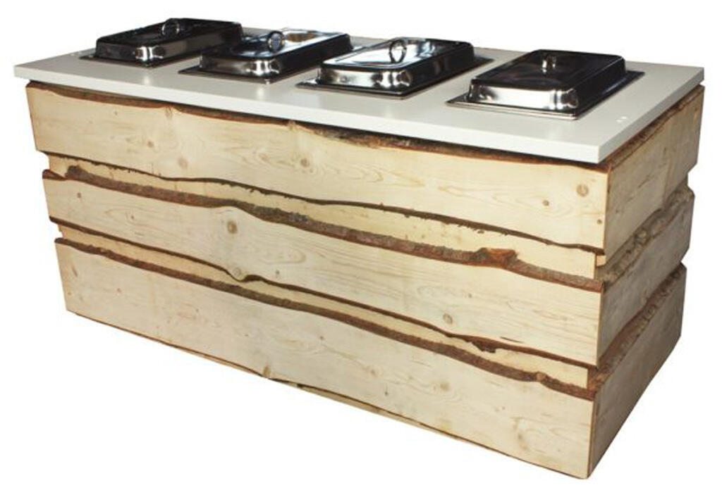 Buffetanlage Wooden Spirit, inkl. 4 Chafings, el. Betrieb