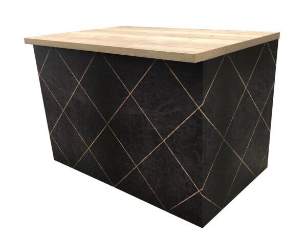 Buffetanlage Marmor SCHWARZ-GOLD Platte Eiche