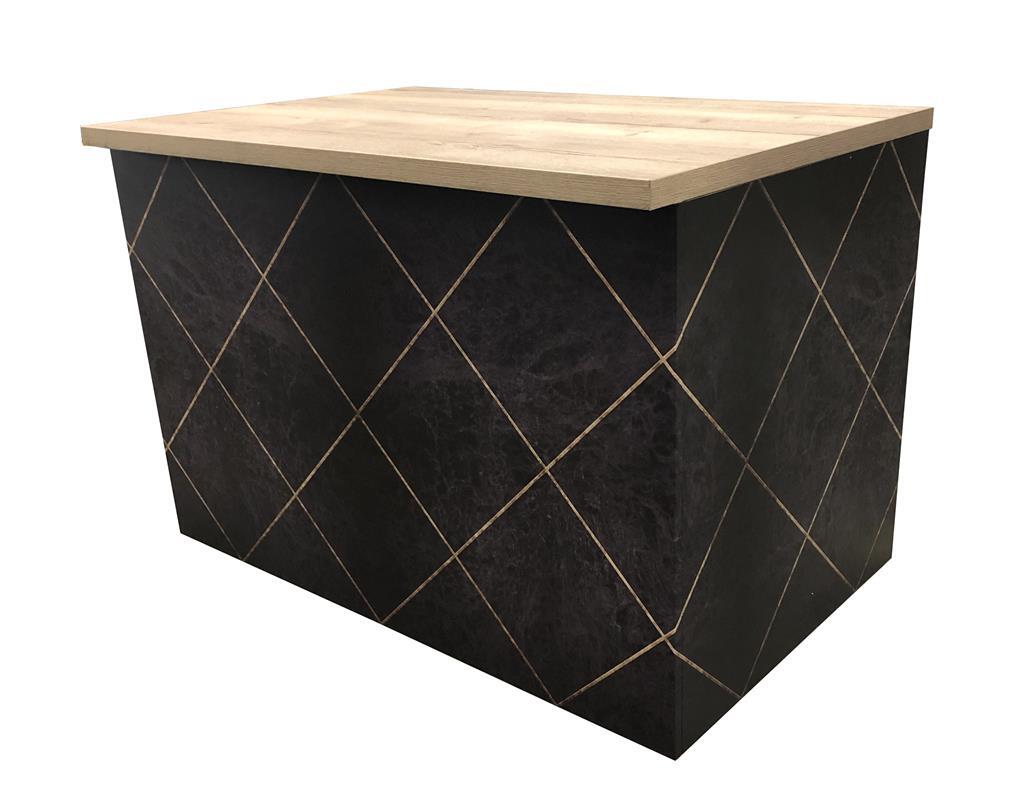 Buffetanlage Marmor SCHWARZ-GOLD Platte Eiche
