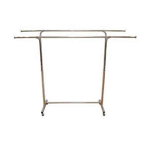 Garderobenständer doppelt „Premium“, Breite 2 x 220cm, ca. 100 Jacken