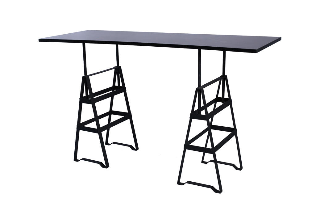 Hochtisch Industry schwarz 180x70x110cm