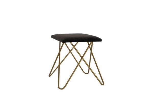 Hocker Chloe GOLD Samt grau
