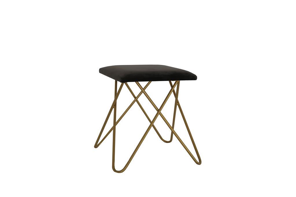 Hocker Chloe GOLD Samt grau