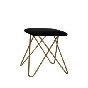 Hocker Chloe GOLD Samt schwarz