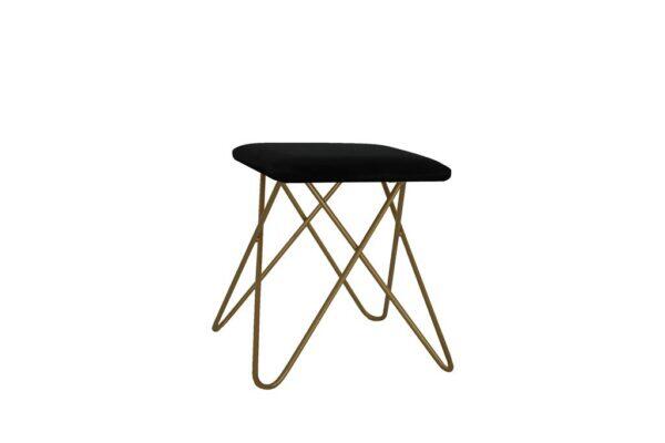 Hocker Chloe GOLD Samt schwarz