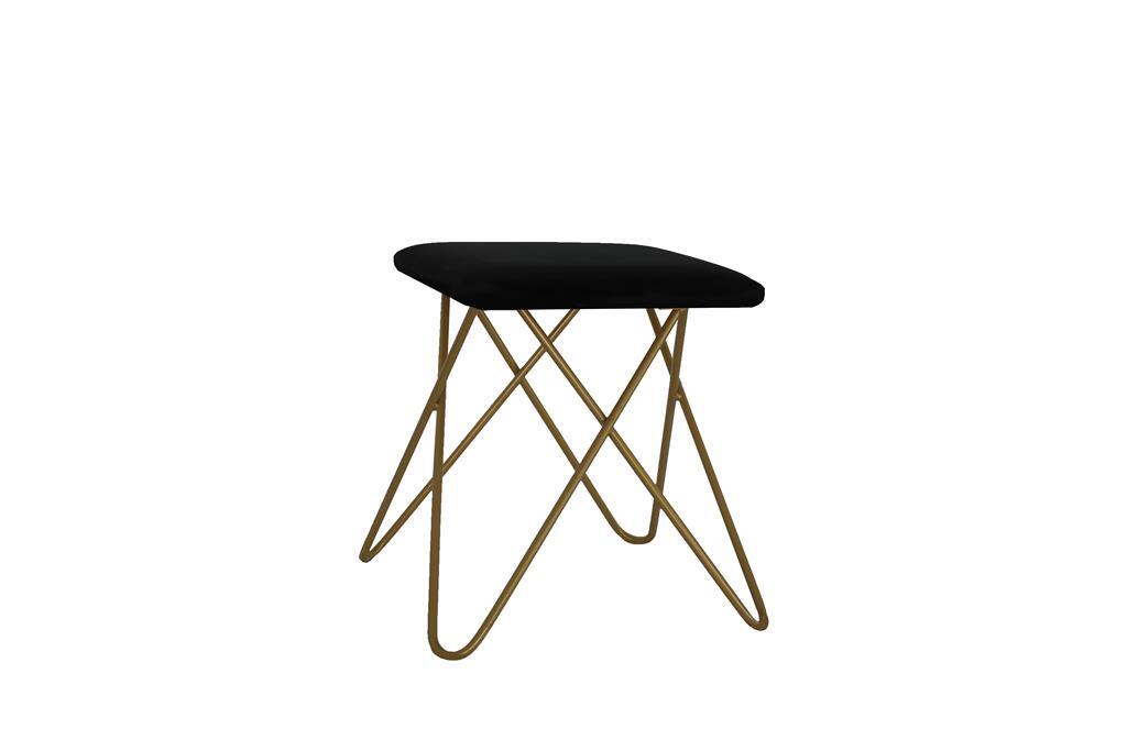 Hocker Chloe GOLD Samt schwarz