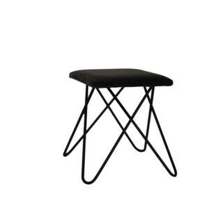 Hocker Chloe SCHWARZ Samt grau