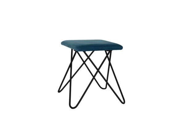 Hocker Chloe SCHWARZ Samt petrol