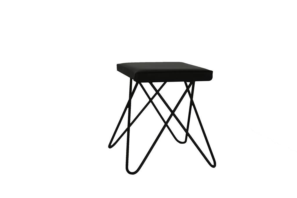 Hocker Chloe SCHWARZ schwarz Leder