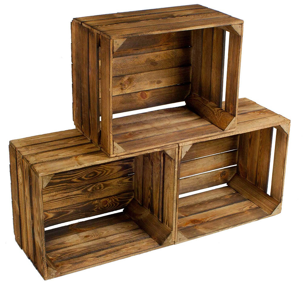 Holzkiste geflammt