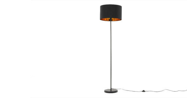 Jacy Stehlampe, Schwarz und Kupfer, Höhe 160cm