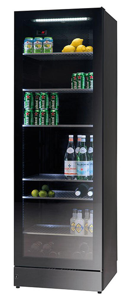 Kühlschrank exklusiv schwarz mit Glastür 448L