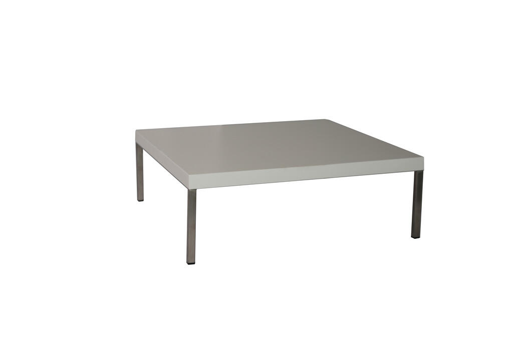 Lounge-Tisch 70x70x20cm weiß Edelstahl