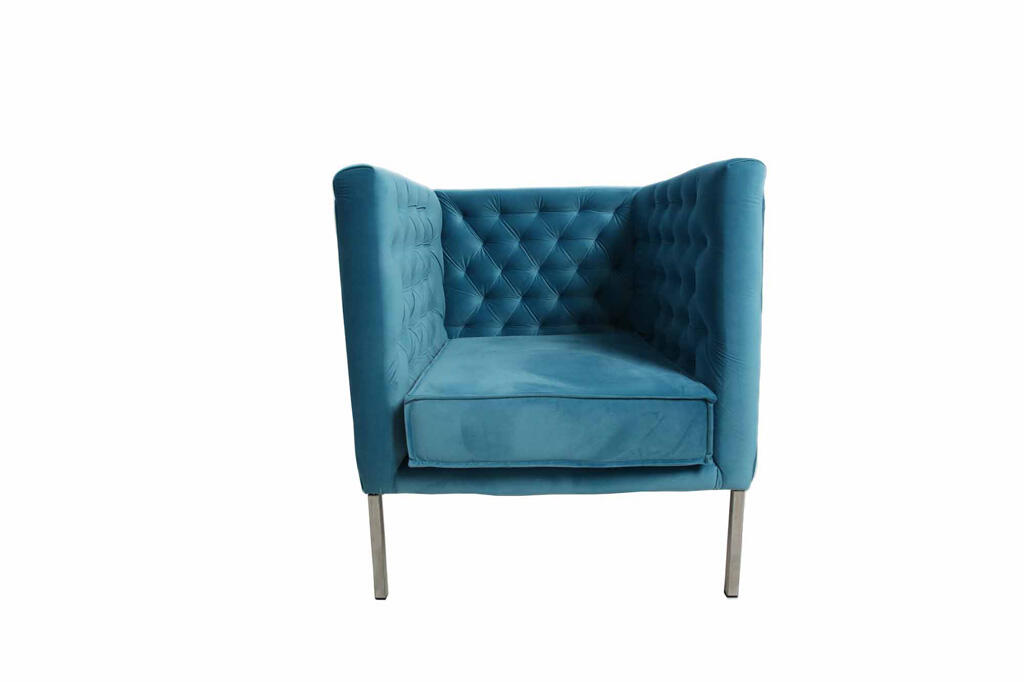 Lounge Vittorio Sessel Samt Petrol