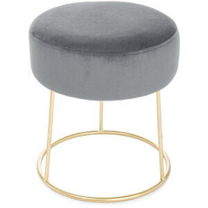Samt-Hocker Clarissa Grau