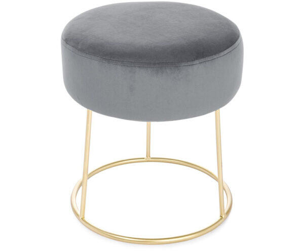 Samt-Hocker Clarissa Grau
