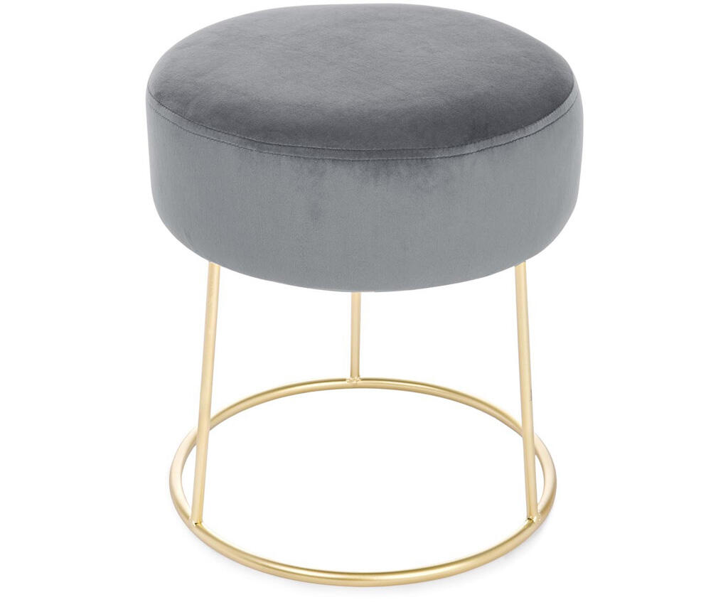 Samt-Hocker Clarissa Grau