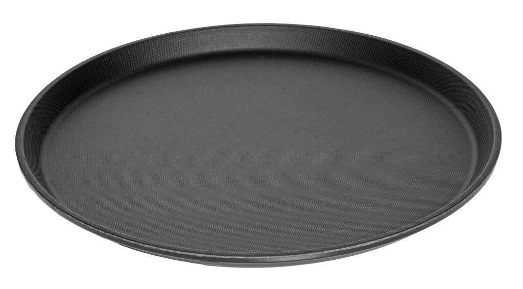 Serviertablett rund schwarz