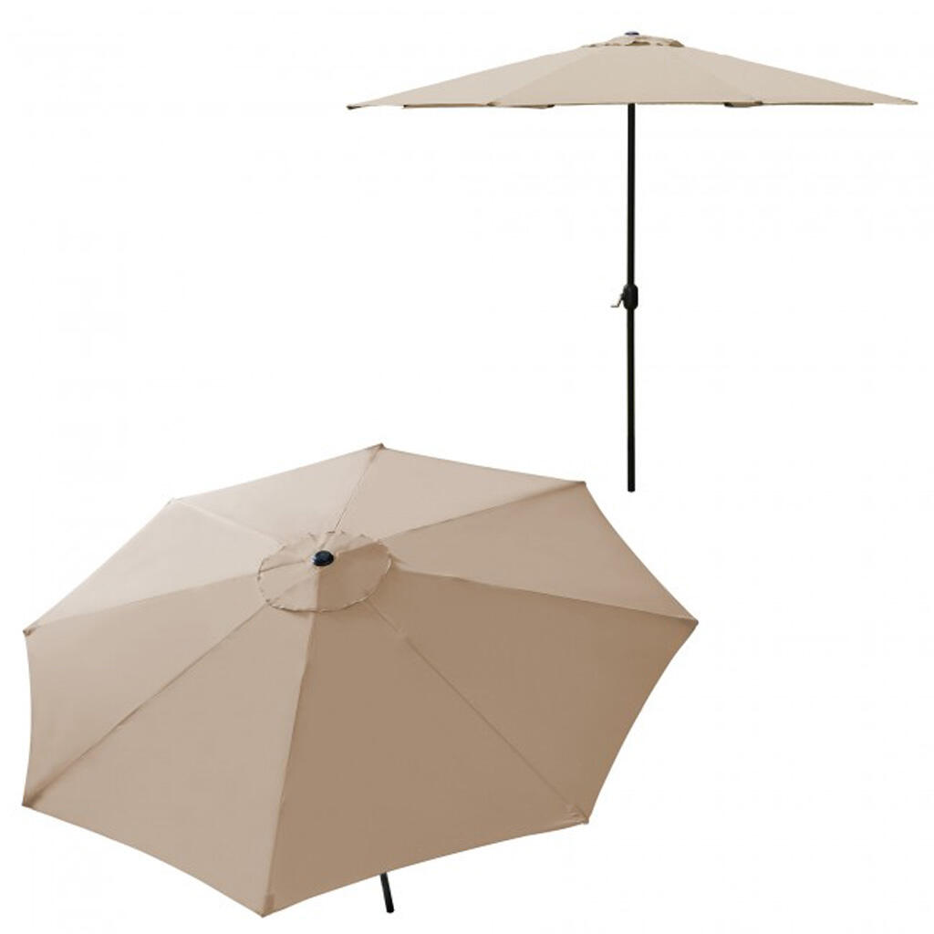 Sonnenschirm beige 3x3m Gestänge schwarz Höhe 2,40m (bis Schirmspitze)