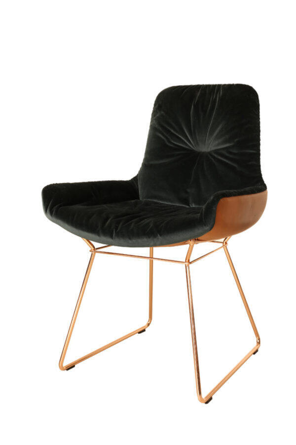 FREIFRAU Stuhl Leya low samt bronze