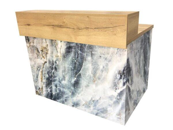 Thekenanlage Marmor BLAU Aufsatz Eiche