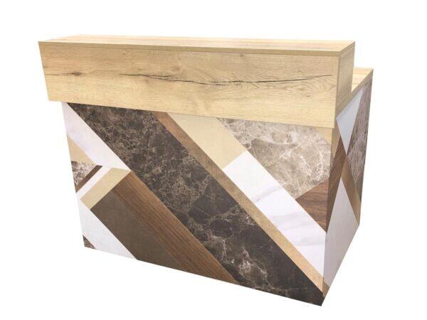 Thekenanlage Marmor BRAUN-HOLZ Aufsatz Eiche