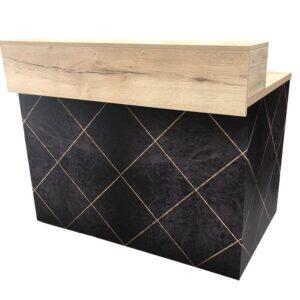 Thekenanlage Marmor SCHWARZ-GOLD Aufsatz Eiche