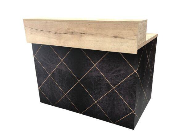 Thekenanlage Marmor SCHWARZ-GOLD Aufsatz Eiche