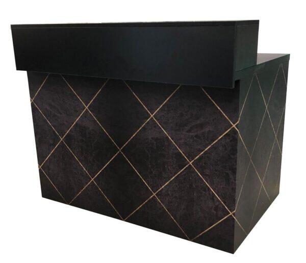 Thekenanlage Marmor SCHWARZ-GOLD Aufsatz schwarz