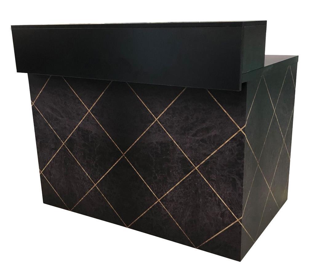 Thekenanlage Marmor SCHWARZ-GOLD Aufsatz schwarz