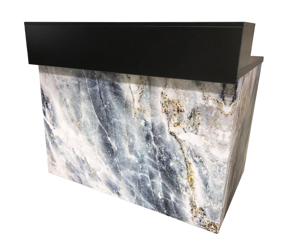 Thekenanlage Marmor BLAU Aufsatz schwarz