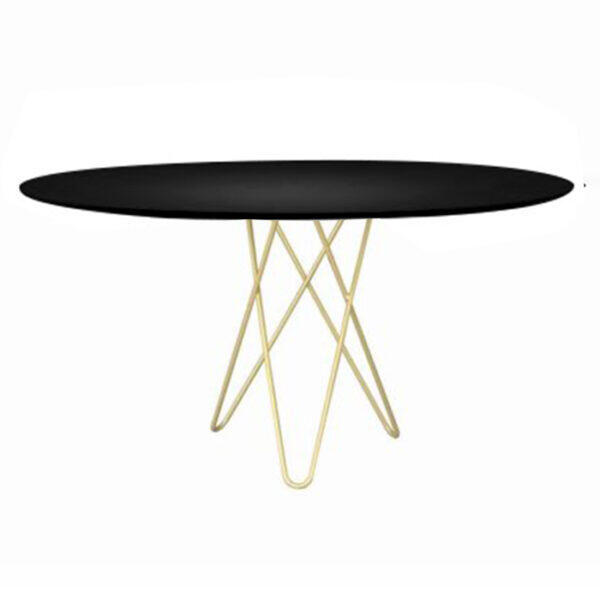 Tisch rund Chloe Durchmesser 160cm, Höhe 70cm, Tischplatte Schwarz