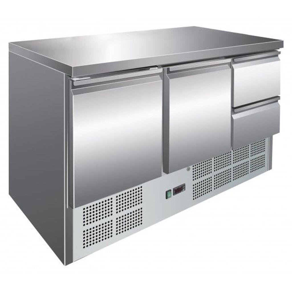 Unterbau Kühltisch mit 2 Türen und 2 Schubladen 400 L, 250W - 230V