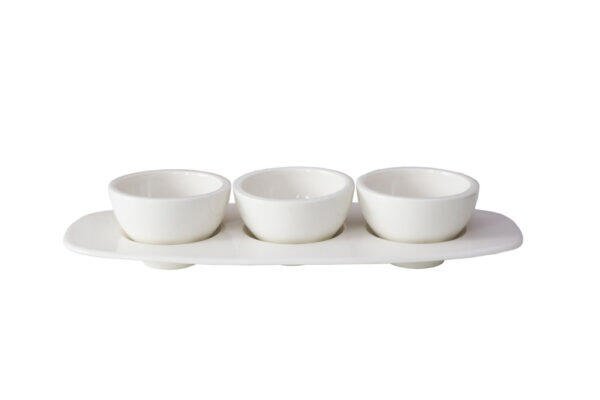 Villeroy&Boch Kompart.platte oval inkl. 3 Dipschälchen
