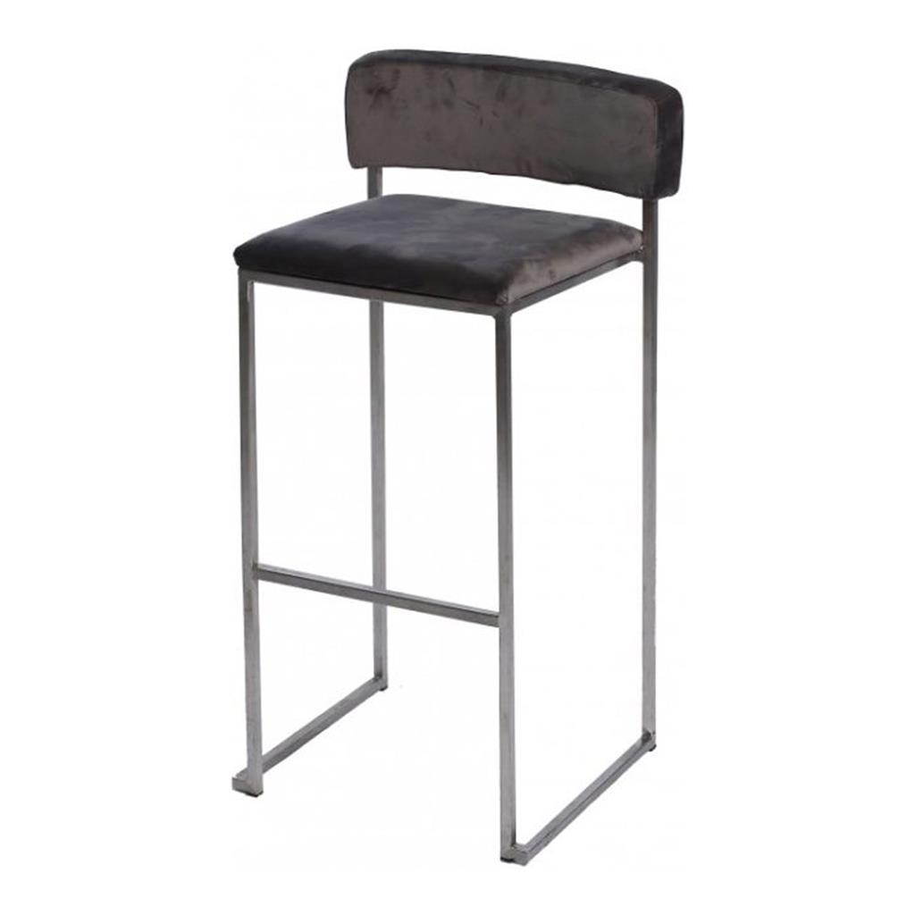 Barhocker Riva EDELSTAHL Samt grau