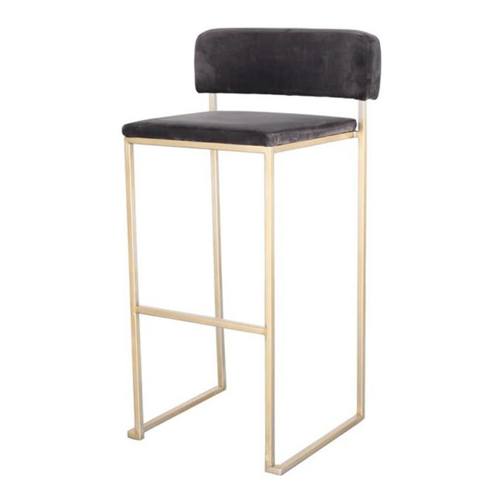 Barhocker Riva GOLD Samt grau