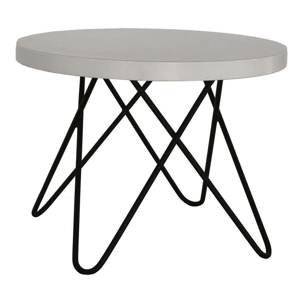 Beistelltisch Chloe SCHWARZ Platte weiß rund