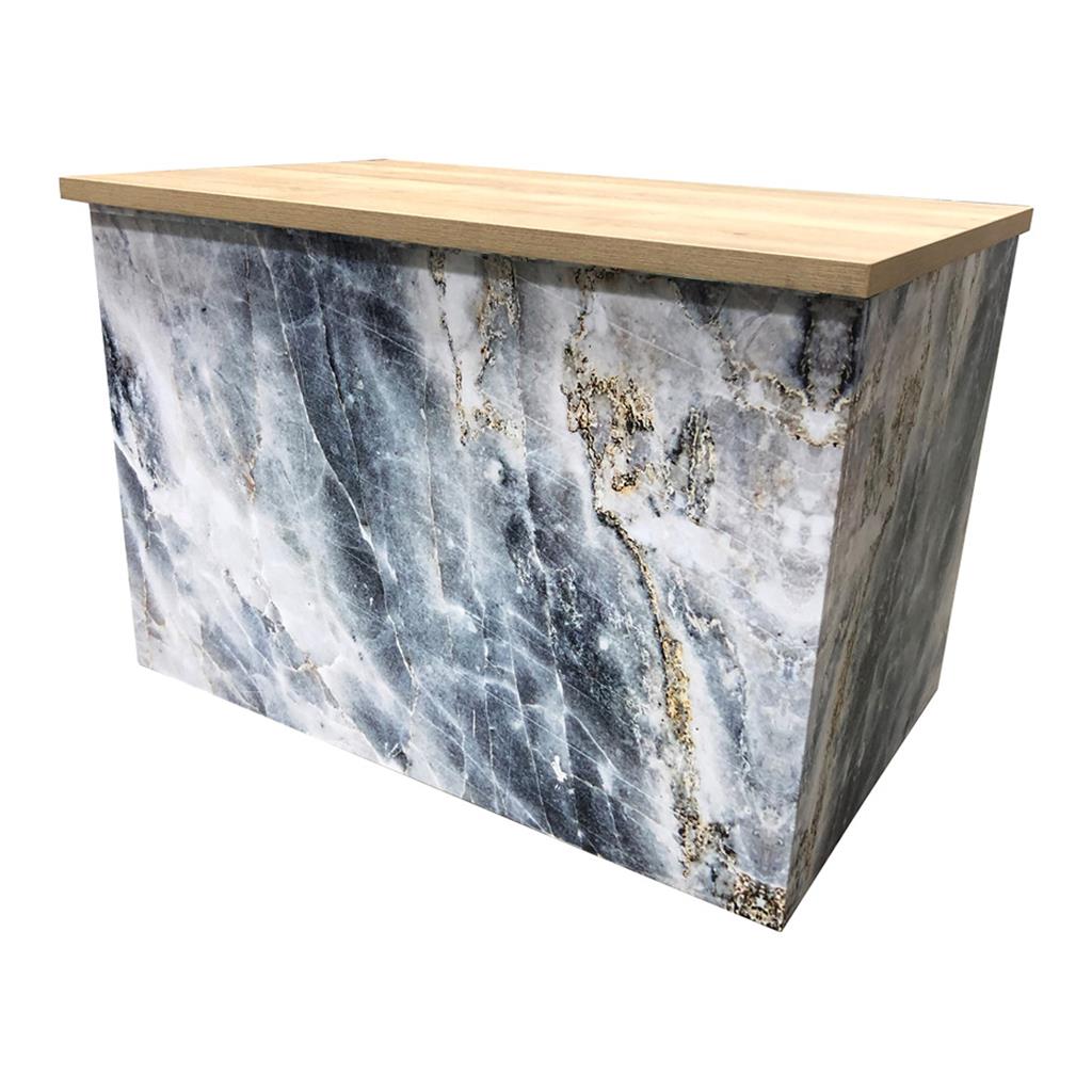 Buffetanlage Marmor BLAU Platte Eiche