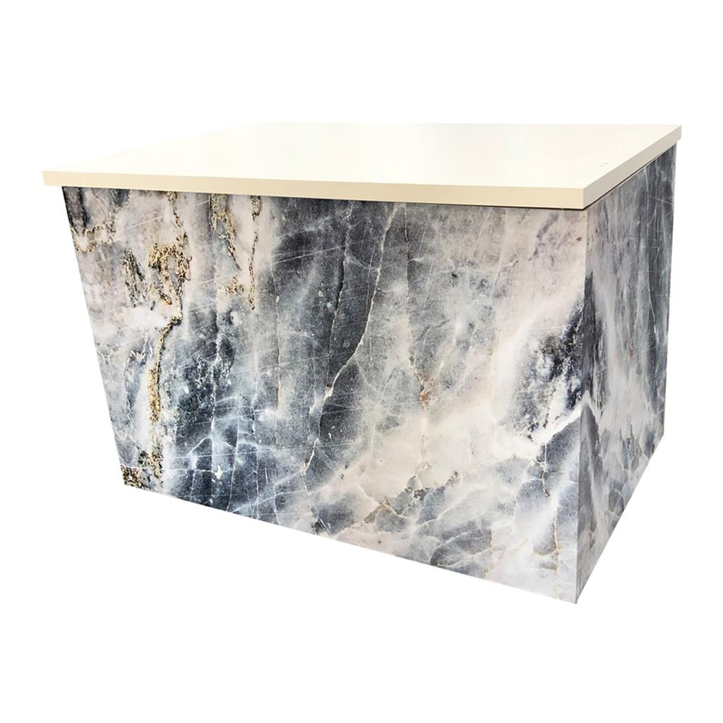 Buffetanlage Marmor BLAU Platte weiß